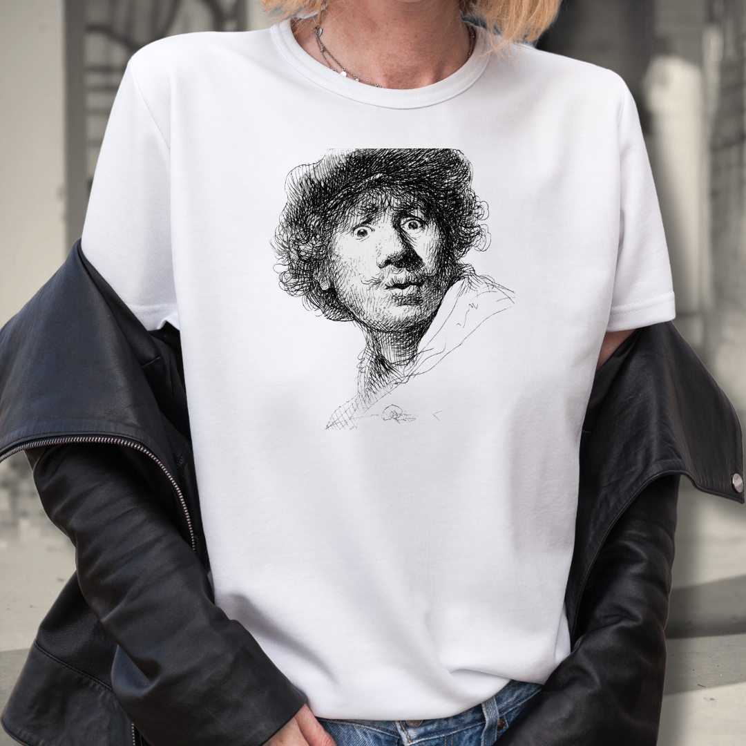 Koszulka z nadrukiem - Rembrandt Autoportret Zdziwienie