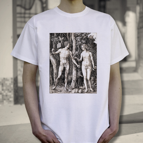grafika na koszulce, Durer, Adam i Ewa