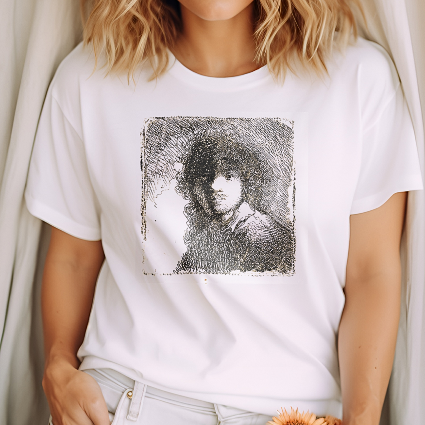 grafika. Rembrandt, Autoportret, koszulka z nadrukiem