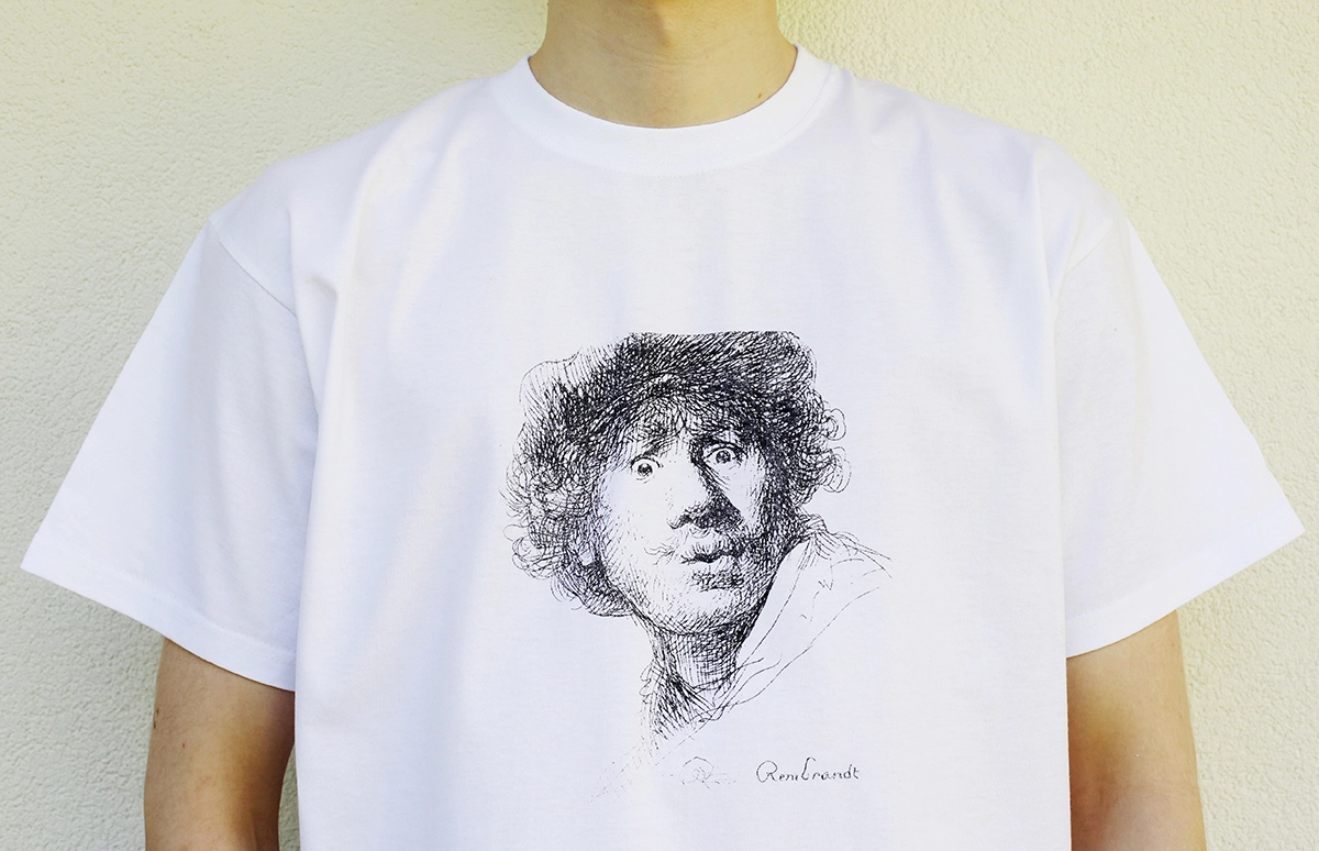 unikalna koszulka z artystycznym nadrukiem , Rembrandt, sitodruk, Rembrandt